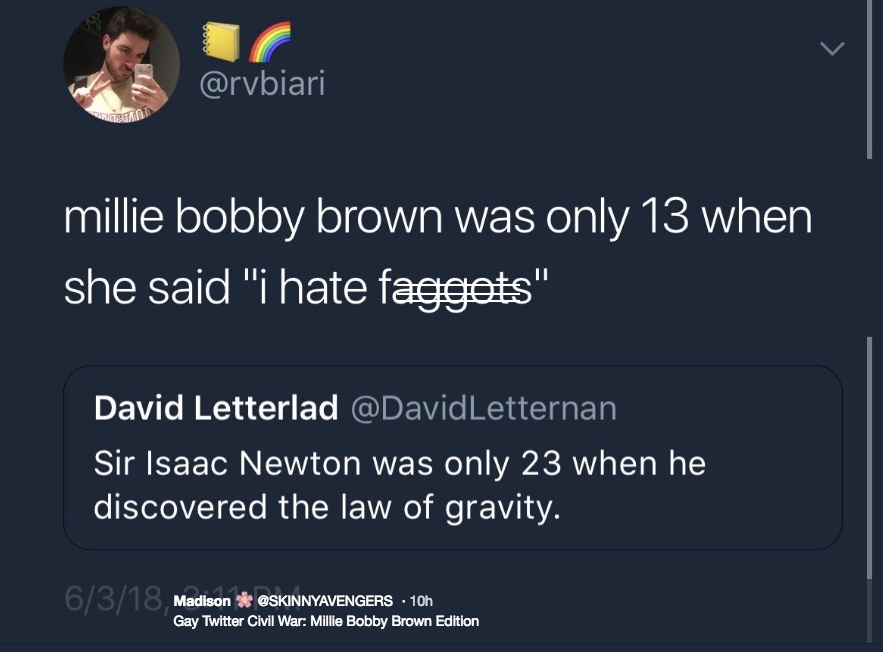 milie bobby brown anti gay meme