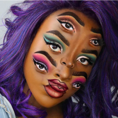 Self-taught Artist Transforms Her Face Into Striking Optical Illusions
