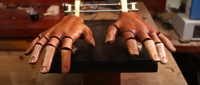 Impressive Wooden Typing Hand Automaton
