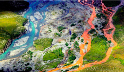 Alaska Rivers Witnessed From Space Turning Orange